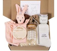 Regalos para nueva mamá y regalos de baby shower para niñas, cesta de regalo de 9 piezas para nueva mamá después del nacimiento, regalos de embarazo para madres primerizas, futuras mamás, paquete de