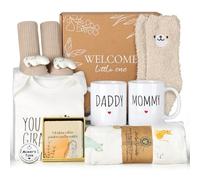 Regalos para nuevas mamás para mujeres, 9 piezas de regalos de embarazo para futuras mamás, bonitos regalos para padres primerizos, regalos para parejas con tazas para mamá y papá, para revelar el