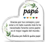 Regalos para papá de hija, hijo, nietos, mejor regalo de cumpleaños para papá, placa acrílica con forma de corazón, para el día del padre, escritorio, decoración de señalización