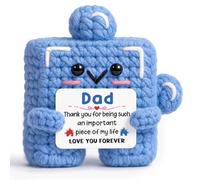 Regalos para papá para el día del padre, regalos únicos de cumpleaños para papá para hombres, muñeca rompecabezas de ganchillo emocional positivo, regalo del día del padre de hijo e hija