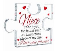 Regalos para sobrina Placa acrílica con impresión UV, letrero acrílico personalizado para cumpleaños, Navidad, graduación, recuerdo, decoración del hogar, regalo para adolescentes y mujeres