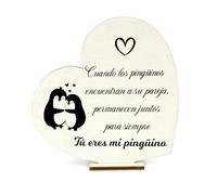 Regalos Parejas Regalo San Valentin, Placa de Madera Corazón, Regalos para Ella Regalo para Novia Aniversario Pareja para Mi Mujer Marido Originales Parejas Navidad