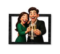 REGALOS PERSONALIZADOS - Cuadro Personalizado con Foto en Metacrilato para 2 persona (13x21 cm) - Foto Animada con IA - Regalo para Aniversario, Cumpleaños o Navidad - Cuadro Decorativo Premium