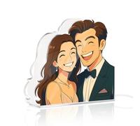 REGALOS PERSONALIZADOS - Lampara Personalizada de Metacrilato con Foto Animada Ghibli para 2 Personas (19x22 cm) - Regalo Original para Aniversario, Cumpleaños o Navidad - Personalización Completa