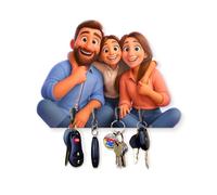 REGALOS PERSONALIZADOS - Portallaves Personalizado para 2 Persona (20x29 cm) - Colgador de Llaves Estilo Animado Personalizado - Metacrilato Transparente - Regalos Personalizados - Llaveros con Foto