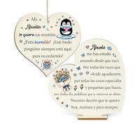 Regalos Pingüino Mamá Madrina Tía Cumpleaños Día Madre Cartel de Madera Adorno Juego de 2 Piezas Papá Abuelo Padre Placas de Corazón Hombres Mujeres Esposa Esposo Navidad Maestro Presentes (Abuelo)
