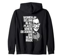 Regalos RBG para Mujer Mujeres Pertenecen a Todos los Lugares Feminista Sudadera con Capucha