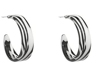 Regalos Trendy Resina Acrílica Geométrica Retro Pendiente de aro Pendientes en forma de C Joyería Zebra StripesAgile de moda