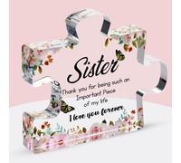 Regalos Velenti para hermanas: pieza de rompecabezas de acr lico grabada con un mensaje sincero. Pisapapeles perfectos para el cumplea os de una