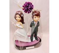 RegalosDeBodaOnline Figura Boda Original Personalizada Novios guiño Tarta Figuras GRABADAS Pastel