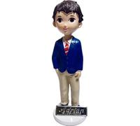 RegalosDeBodaOnline Figura Primera Comunión Niño Tarta GRABADA Muñeco con Americana Azul Marino Personalizado Figuras Pastel