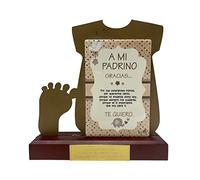 RegalosDeBodaOnline Regalo para Padrino de niño niña Bautizo Personalizado Figura Original de Metal con dedicatoria