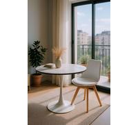 RegalosMiguel Mesa Kolio 90 cm Mármol - Blanco