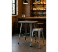 RegalosMiguel Mesa Torix Alta Cuadrada 60 cm - Gris metalizado