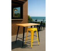 Regalos Miguel - Mesas Comedor - Mesa Torix Alta Rectangular Madera Natural - Negro