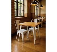 RegalosMiguel Mesa Torix Cuadrada Madera Natural 70 cm - Blanco