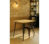 RegalosMiguel Mesa Torix Cuadrada Madera Natural 70 cm - Negro