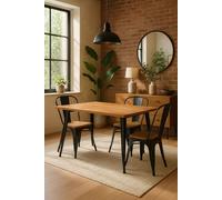 RegalosMiguel Mesa Torix Rectangular Madera Natural 120 x 60 cm - Negro