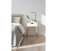 RegalosMiguel Mesita Auxiliar con cajón Madera Nils 40 x 30 cm - Blanco