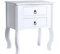 RegalosMiguel Mesita Noche Cabriole 2 Cajones 50 cm - Blanco