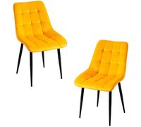 RegalosMiguel Pack 2 Sillas Cade Terciopelo - Amarillo