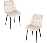 RegalosMiguel Pack 2 Sillas Cade Terciopelo - Beige