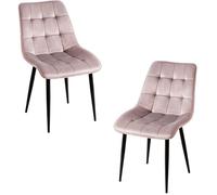 RegalosMiguel Pack 2 Sillas Cade Terciopelo - Gris