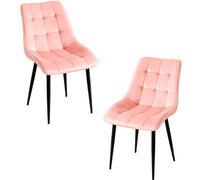 RegalosMiguel Pack 2 Sillas Cade Terciopelo - Rosa