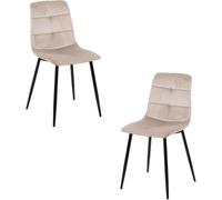 RegalosMiguel Pack 2 Sillas Daris Terciopelo - Gris claro