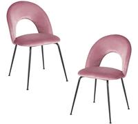 RegalosMiguel Pack 2 Sillas Dawa Black Terciopelo - Rosa