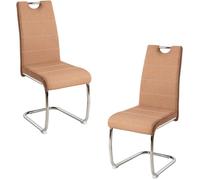 RegalosMiguel Pack 2 Sillas Hallen Tela - Marrón Claro