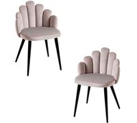 RegalosMiguel Pack 2 Sillas Hand Terciopelo Patas Negras - Gris