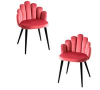 RegalosMiguel Pack 2 Sillas Hand Terciopelo Patas Negras - Rosa