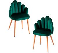 RegalosMiguel Pack 2 Sillas Hand Terciopelo - Verde