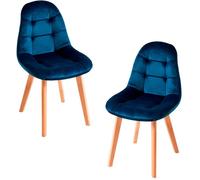 RegalosMiguel Pack 2 Sillas Kelen Terciopelo - Azul