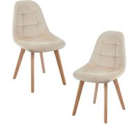 RegalosMiguel Pack 2 Sillas Kelen Terciopelo - Beige