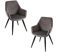 RegalosMiguel Pack 2 Sillas Kres Terciopelo - Gris oscuro