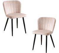 RegalosMiguel Pack 2 Sillas Luk Terciopelo - Beige