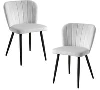 RegalosMiguel Pack 2 Sillas Luk Terciopelo - Gris claro