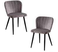 RegalosMiguel Pack 2 Sillas Luk Terciopelo - Gris oscuro