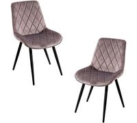 RegalosMiguel Pack 2 Sillas Min Terciopelo - Gris