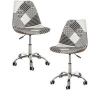 RegalosMiguel Pack 2 Sillas Neo Patchwork - Patchwork blanco y negro