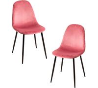 RegalosMiguel Pack 2 Sillas Teok Black Terciopelo - Rosa