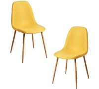 RegalosMiguel Pack 2 Sillas Teok Tela - Amarillo