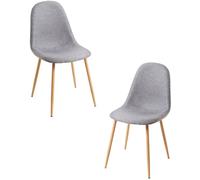 RegalosMiguel Pack 2 Sillas Teok Tela - Gris claro