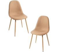 Regalos Miguel - Packs Sillas Comedor - Pack 2 Sillas Teok Tela - Marrón Arena