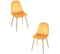 RegalosMiguel Pack 2 Sillas Teok Terciopelo - Amarillo
