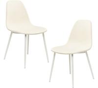 RegalosMiguel Pack 2 Sillas White Teok Tela - Blanco