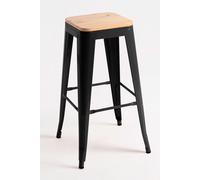 RegalosMiguel Pack 2 Taburetes Torix Altos Madera Natural - Negro