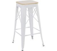 Regalos Miguel - Packs Taburetes Altos - Pack 2 Taburetes Valix Madera Natural 76 cm - Blanco